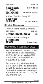 Preview for 26 page of Calculated Industries Tradesman Calc 4400 Pocket Reference Manual