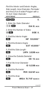 Preview for 32 page of Calculated Industries Tradesman Calc 4400 Pocket Reference Manual