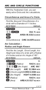 Preview for 34 page of Calculated Industries Tradesman Calc 4400 Pocket Reference Manual