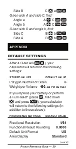 Preview for 40 page of Calculated Industries Tradesman Calc 4400 Pocket Reference Manual