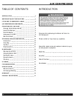 Preview for 2 page of California Air Tools 10020C Owner'S Manual