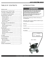 Preview for 2 page of California Air Tools 250DLT Owner'S Manual