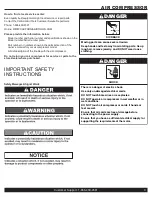 Preview for 3 page of California Air Tools 250DLT Owner'S Manual