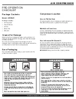 Preview for 8 page of California Air Tools 250DLT Owner'S Manual