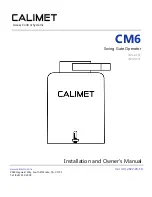 Calimet CM6 Installation And Owner'S Manual preview