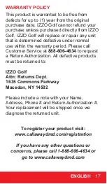 Preview for 17 page of Callaway GPSy Watch Manual