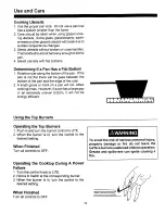 Preview for 12 page of Caloric RLN330UW Installation Instructions And Use And Care Manual