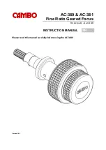 Cambo AC-380 Instruction Manual preview