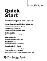 Preview for 1 page of Cambridge Audio 851E Quick Start Manual