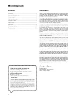 Preview for 2 page of Cambridge Audio azur 350A User Manual