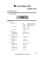 Cambridge Audio azur 540R V2.0 Service Manual preview