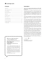 Preview for 2 page of Cambridge Audio AZUR 550A User Manual