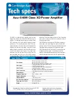 Preview for 1 page of Cambridge Audio Azur 840W Technical Specifications