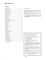 Preview for 2 page of Cambridge Audio CXR120 Owner'S Manual