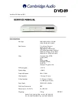 Cambridge Audio DVD89 Service Manual preview