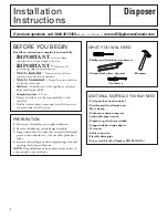 Preview for 4 page of Camco Disposall GFB762F Owner'S Manual & Installation Instructions