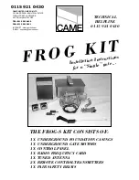CAME FROG series Installation Instructions Manual preview