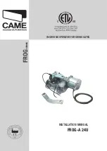 CAME FROG series Installation Manual preview