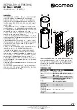 Preview for 2 page of Cameo H1 Series Installation Instructions Manual