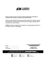 Preview for 2 page of Campbell CE1000 Operating Instructions And Parts Manual