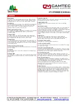 Preview for 3 page of Camtec 3041101002CA Manual