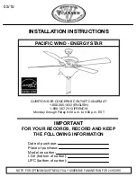 Canarm PACIFIC WIND Installation Instructions Manual preview