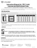 Preview for 2 page of Canarm XFS10 Instruction Manual