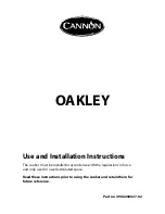 Cannon OAKLEY 10510G Use And Installation Instructions preview