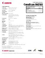 Preview for 2 page of Canon CanoScan N676U Specification