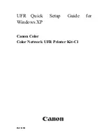 Preview for 1 page of Canon Color Network UFR Printer Kit-C1 Quick Setup Manual