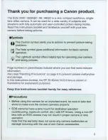 Preview for 3 page of Canon EOS 3000 Instructions Manual