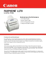 Preview for 1 page of Canon FAXPHONE L170 Technical Information