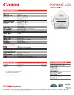 Preview for 2 page of Canon FAXPHONE L170 Technical Information