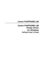 Preview for 1 page of Canon FAXPHONE L80 Software User'S Manual