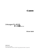 Preview for 1 page of Canon imageCLASS D800 Series Printer Manual