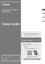 Preview for 1 page of Canon imageCLASS X MF1440 Setup Manual