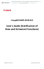 Preview for 1 page of Canon imagerunner advance 4525i User'S Manual (Notification Of New And Enhanced Functions