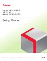 Canon imagerunner advance 8205 Setup Manual preview