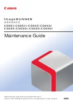 Canon IMAGERUNNER ADVANCE C5051 Maintenance Manual preview