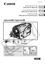 Preview for 1 page of Canon Optura 30 - optura 30 minidv camcorder Instruction Manual