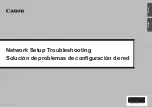 Preview for 1 page of Canon PIXMA MG5220 Series Network Setup Manual