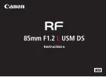 Preview for 1 page of Canon RF 85mm F1.2 L USM DS Instructions Manual