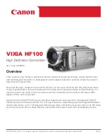 Preview for 1 page of Canon VIXIA HF100 Brochure & Specs