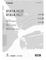 Preview for 1 page of Canon Vixia HG20 Instruction Manual