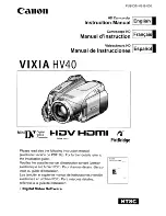 Preview for 1 page of Canon Vixia HV40 Instruction Manual