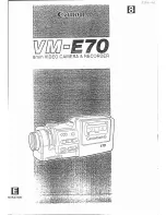 Preview for 1 page of Canon VM-E70 Instructions Manual