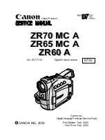 Canon ZR70 MC A Service Manual preview