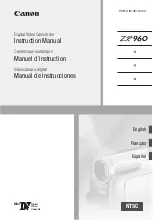 Canon ZR960 Instruction Manual preview