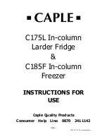 Preview for 1 page of Caple C175L Instructions For Use Manual