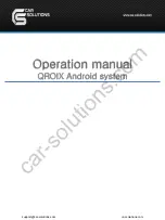 Preview for 1 page of Car Solutions Q-ROIX Operation Manual